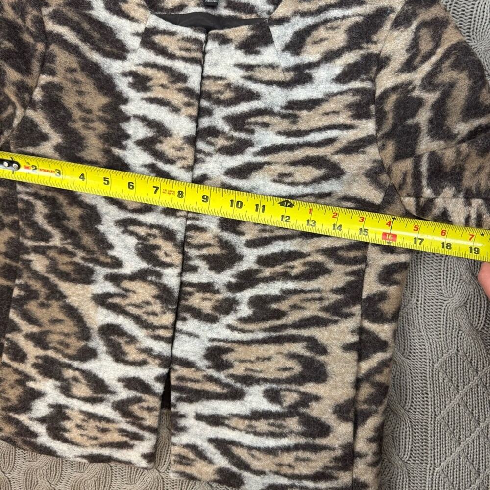 Ann Taylor Virgin Wool Blend Brown Leopard Print Jacket XS - Picture 10 of 11